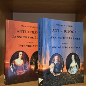Covers of Volume I and Volume II of Anti‑Trilogy. Fanning the Flames — two‑book set.”