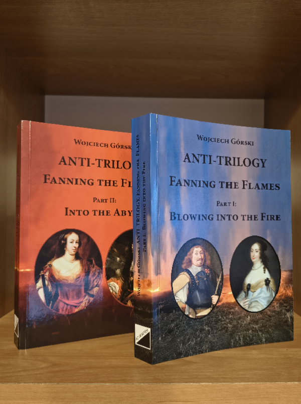Covers of Volume I and Volume II of Anti‑Trilogy. Fanning the Flames — two‑book set.”